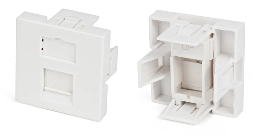Hyperline SIP2-1K-M45-45 Вставка 45x45 (аналог Mosaic) для 1 модуля формата Keystone Jack, со шторкой {35207}-0