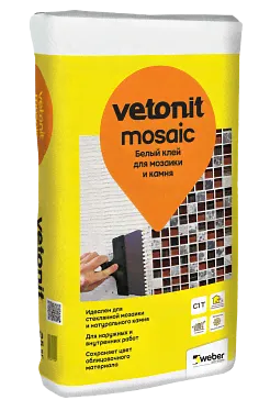 Клей для мозаики и камня Vetonit mosaic белый, 25кг-0