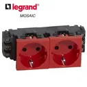 Розетка двухместная Legrand MOSAIC 077612 2х2К+3,4М немецкий стандарт