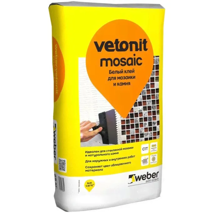 WEBER.VETONIT Mosaic клей для мозаики и камня (25кг) белый 100063690973