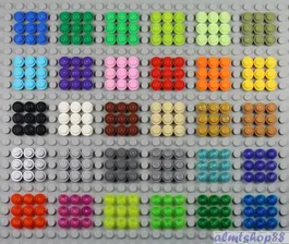 LEGO - 1x1 Plates Round - PICK YOUR COLORS - 4073 Flat Mosaic Dots Bulk Lot