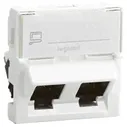 Legrand Mosaic Белая Розетка RJ 45 кат 5е UTP 45° 2 розетки RJ 45 2 мод LCS2