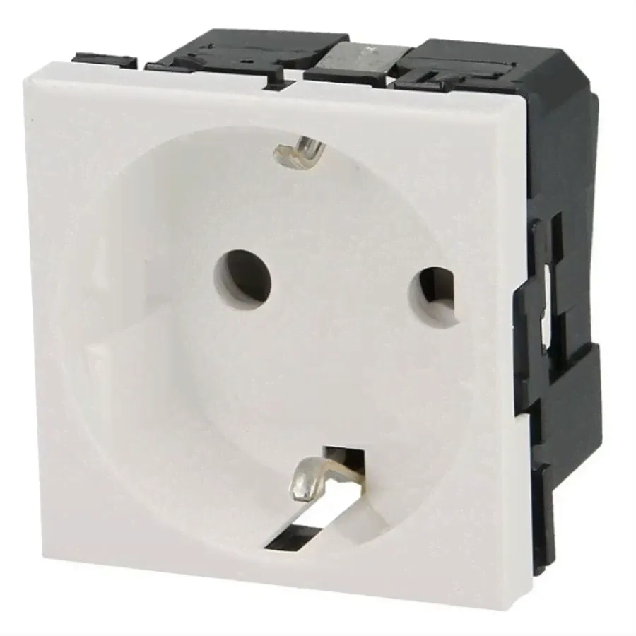Legrand 077210 Розетка электрическая Mosaic 2К+З с заземлением белая