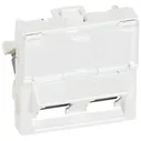 Legrand Mosaic Белая Розетка RJ 45 кат 5е UTP 45° 2 розетки RJ 45 2 мод LCS2