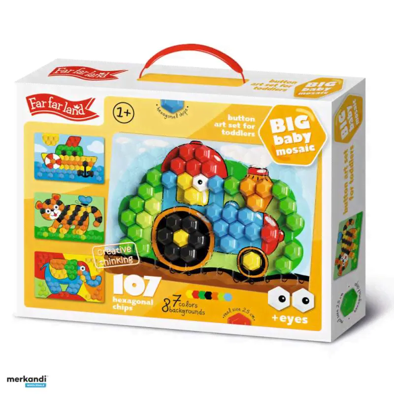 ART BUTTONS Big Baby Mosaic TRACTOR 107 шт (шестигранная стружка)-0