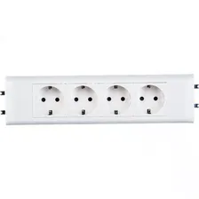 Розетка LEGRAND 4 х 2К+3 Программа Mosaic для установки в кабель-канале автоматические клеммы стандартная белый 077434