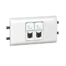 Розетка Legrand 078673 Mosaic DLP с суппортом для крышки 65 2XRJ45 Кат. 6 FTP