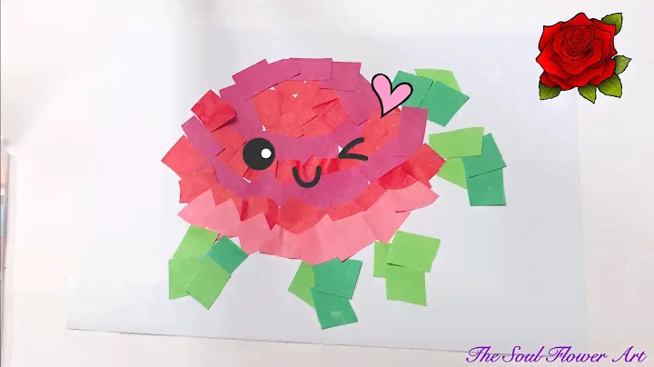 Easy Flower Paper Mosaic Art - Rose